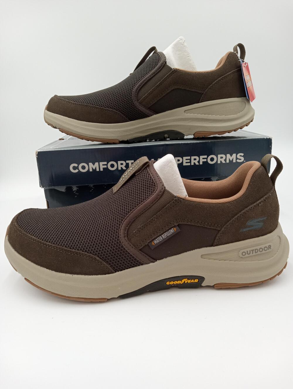 Skechers GOwalk Outdoor Andes Shoes Mens Brown Extra Wide 216103WW Size 9